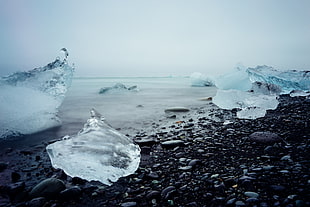 ice block near bay
