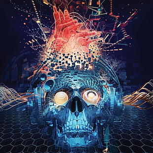 skull digital wallpaper, Papa Roach, The Connection HD wallpaper