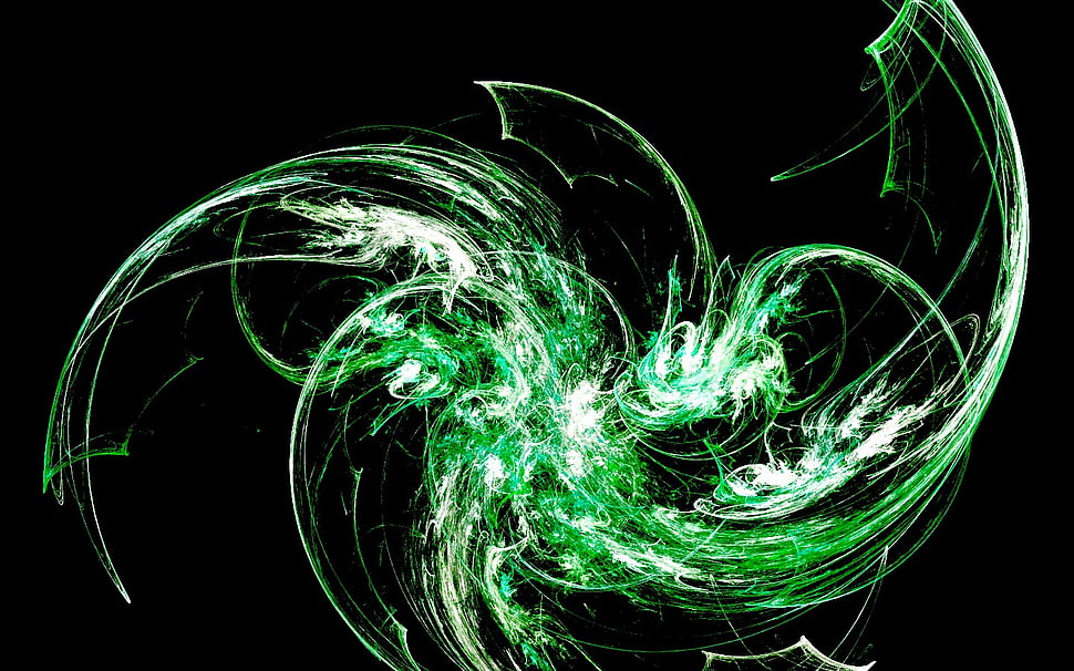 green smoke digital wallpaper, abstract, green HD wallpaper