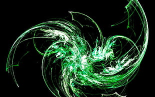 green smoke digital wallpaper, abstract, green