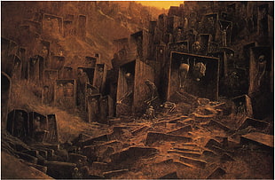 video game screenshot, Zdzisław Beksiński, artwork HD wallpaper