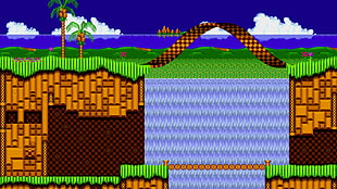 Sonic Green Hill Zone screenshot, Sonic the Hedgehog HD wallpaper