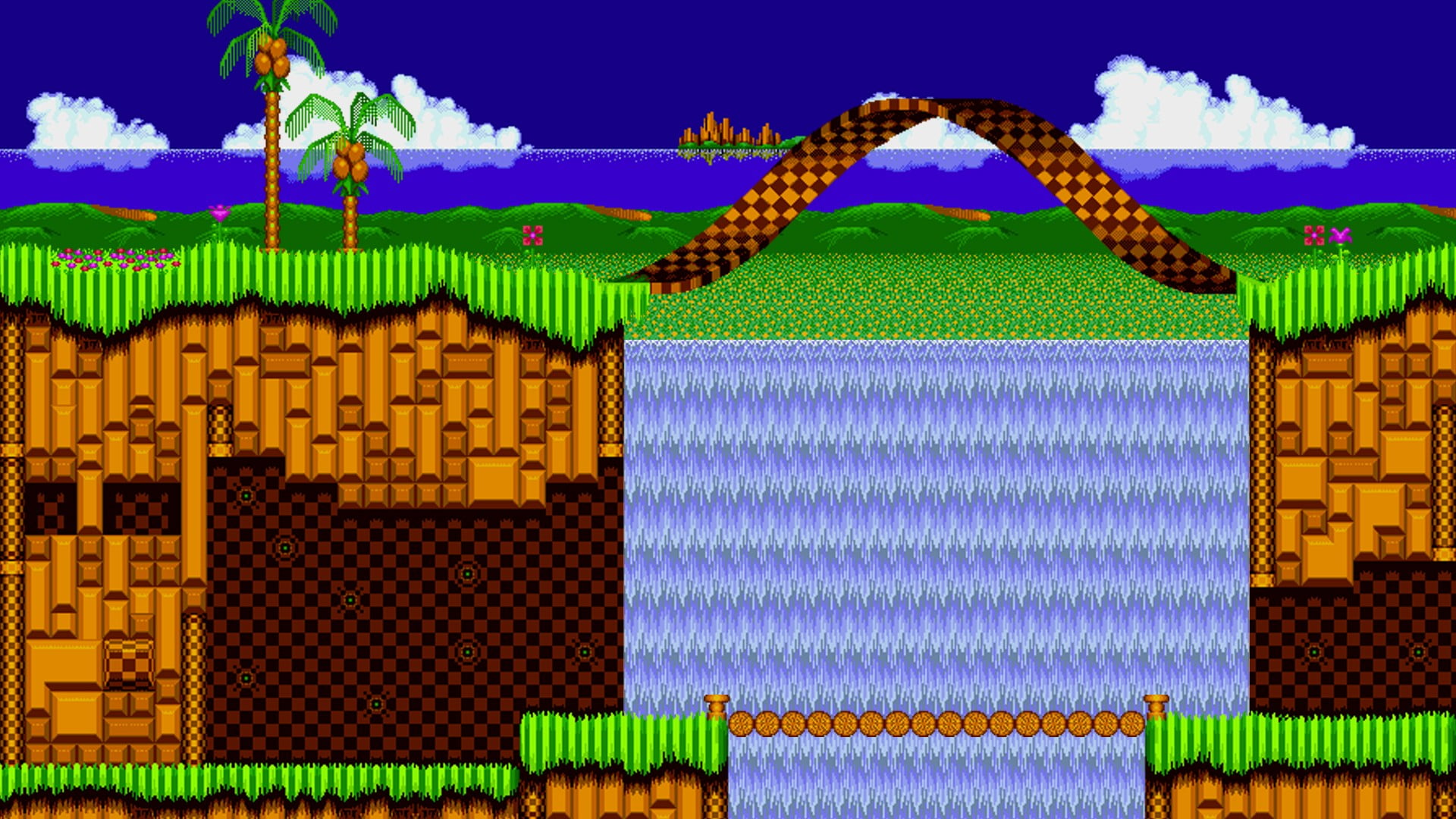 Sonic the hedgehog with tree und sea green hill zone 8 bit sprite - AI  Generated Artwork - NightCafe Creator