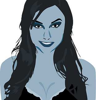 Demi Lovato illustration, Sasha Grey, blue, boobs, star trails HD wallpaper