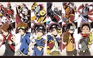 anime character collage, Digimon Adventure, Digimon, Digimon Frontier, Digimon Tamers