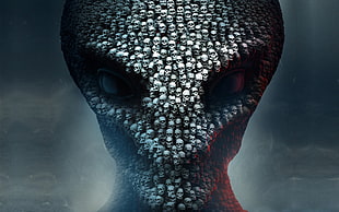 alien illustration, skull, eyes, XCOM 2
