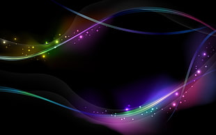 multicolored orbs neon digital wallpaper