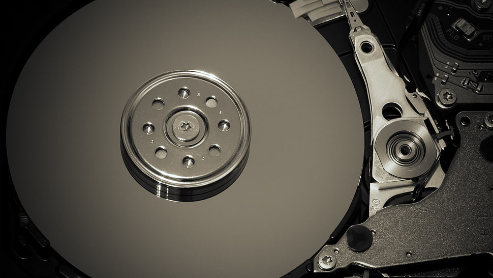 Hard drives, monochrome, technology, computer HD wallpaper