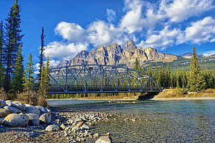 landmark photography of bridge near river