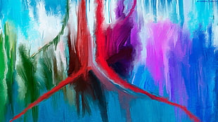 multicolored abstract painting, abstract, artwork, colorful