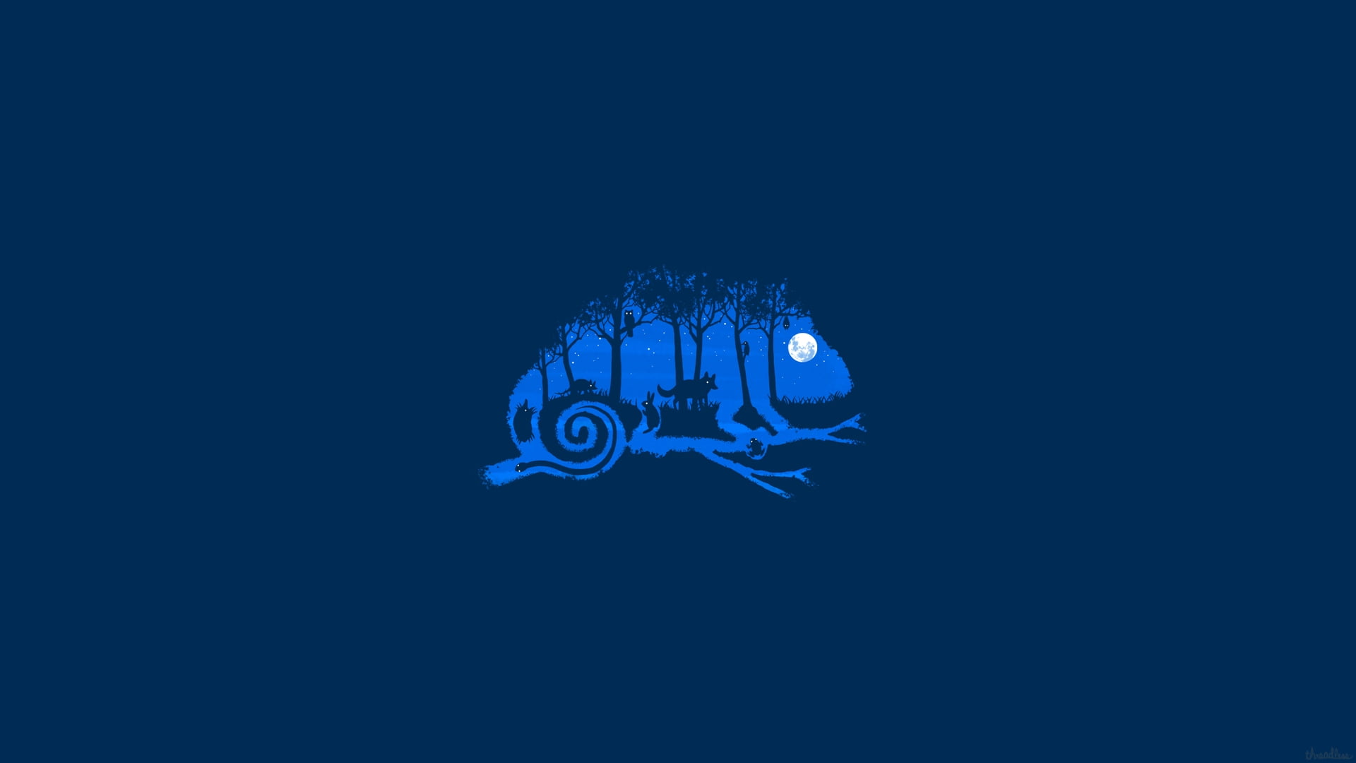 blue chameleon illustration, blue, animals, minimalism, digital art