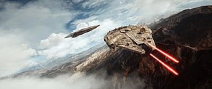 Star Wars Millennium Falcon digital wallpaper, Millennium Falcon, Star Wars: Battlefront, video games, Star Wars