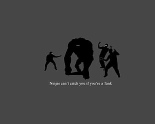 silhouette of monster and human, ninjas, Left 4 Dead, ninjas can't catch you if HD wallpaper