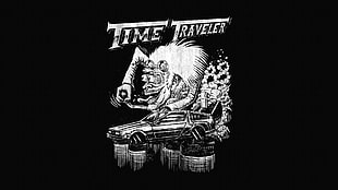 Time Traveler logo, DeLorean, Back to the Future