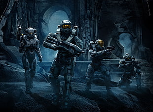 game video clip digital wallpaper, Halo 5, Halo, shooter, video games