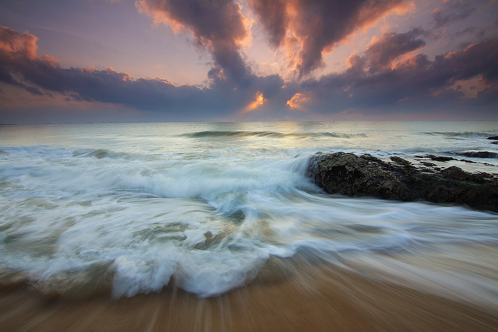 Sea Beside Seashore Photo HD wallpaper