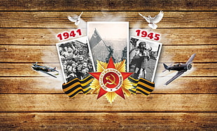 Soviet Union emblem with photo HD wallpaper