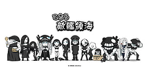 black and white anime, Kantai Collection, anime HD wallpaper