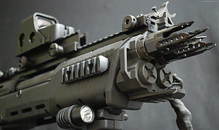 gray machine gun HD wallpaper
