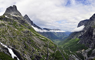 bird's eye view of valleys HD wallpaper