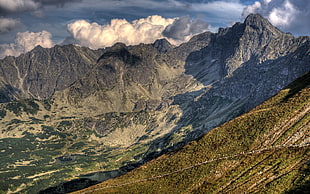 gray mountains, landscape HD wallpaper