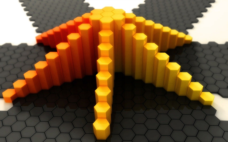 yellow abstract illustration HD wallpaper