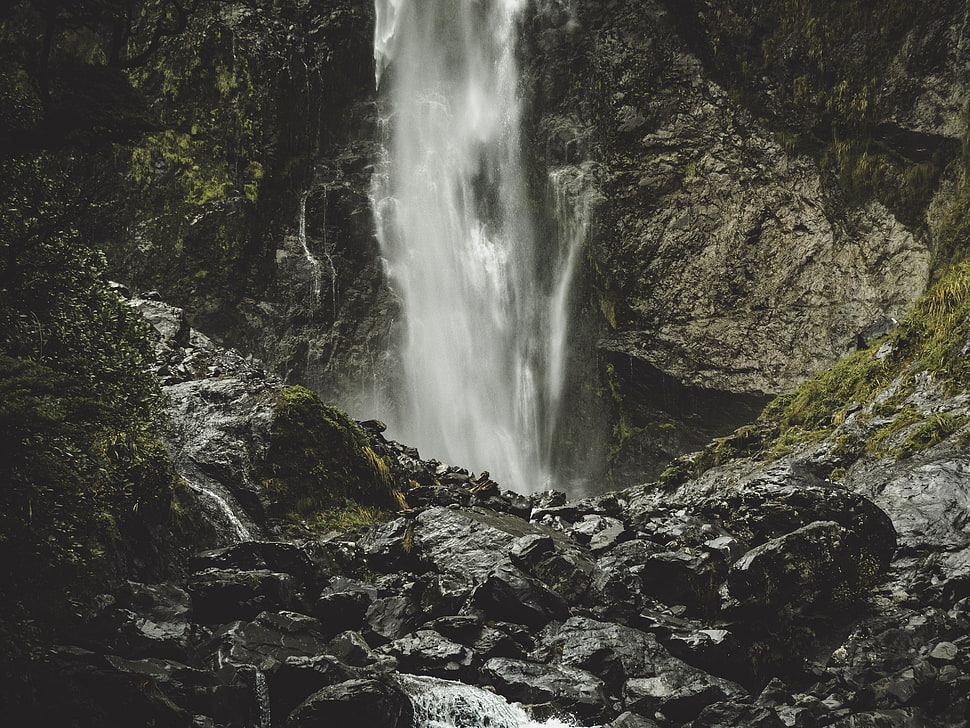 waterfall, Waterfall, Current, Stones HD wallpaper