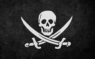 pirate logo, flag, pirates, grunge, skull