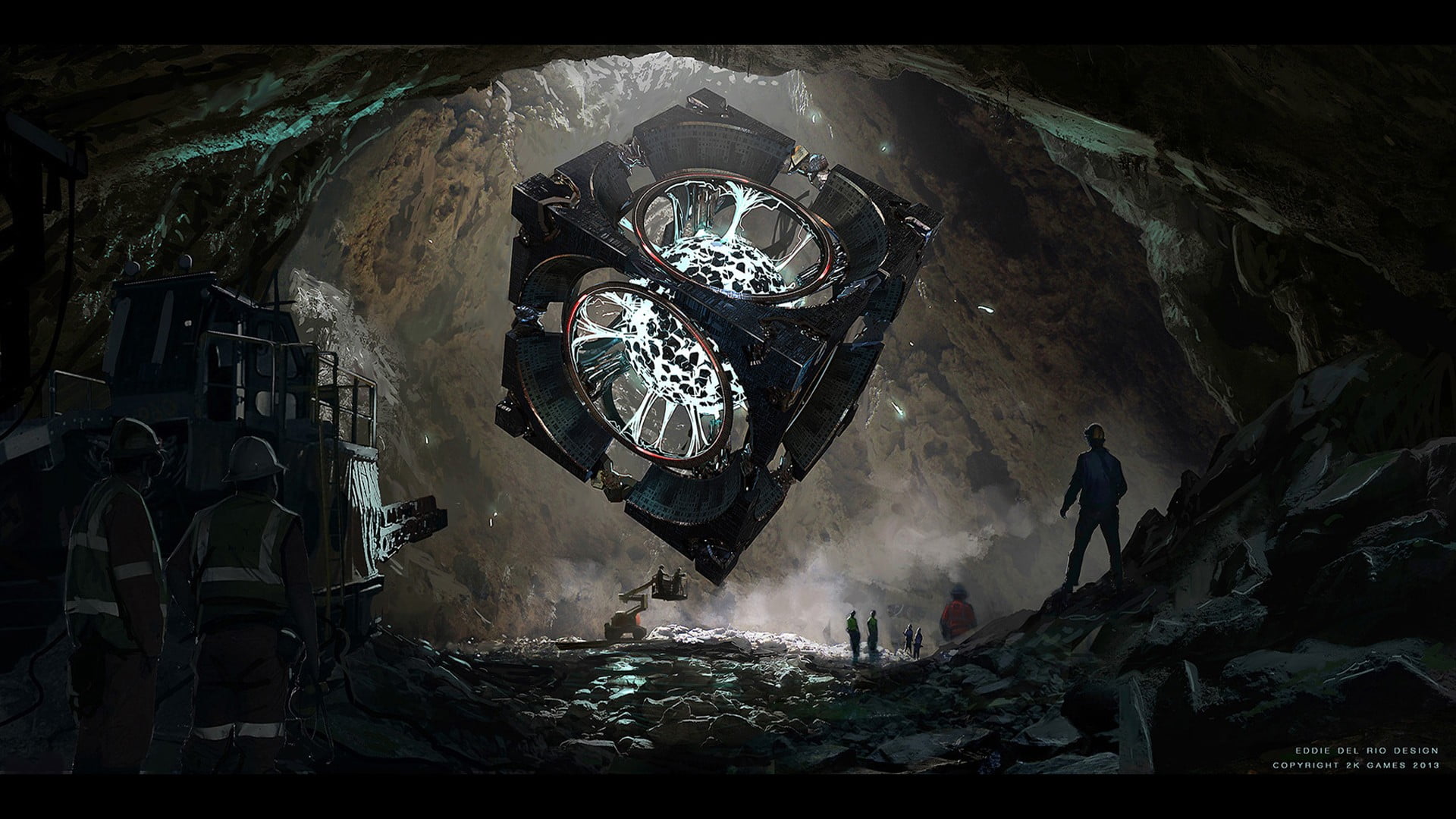 cube inside the cave digital wallpaper, video games, concept art, artwork, cube