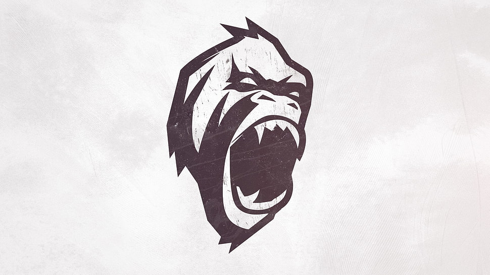 gorilla logo, gorillas, grunge, soft gradient , vector HD wallpaper
