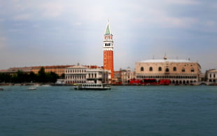 white and orange tower, Venice, Italy HD wallpaper