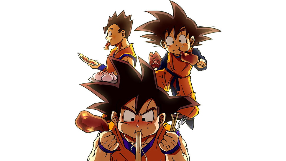 San Goku, Gohan, and Gotenks wallpaper, Dragon Ball Z, anime, Son Goku, Son Gohan HD wallpaper