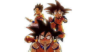San Goku, Gohan, and Gotenks wallpaper, Dragon Ball Z, anime, Son Goku, Son Gohan HD wallpaper