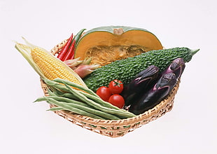 assorted vegetables on brown wicker basket HD wallpaper