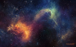 Galaxy illustration, abstract, space, nebula, space art HD wallpaper