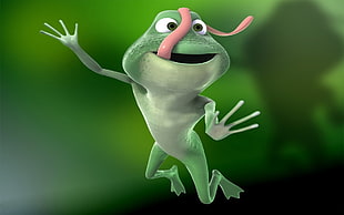 green frog cartoon character