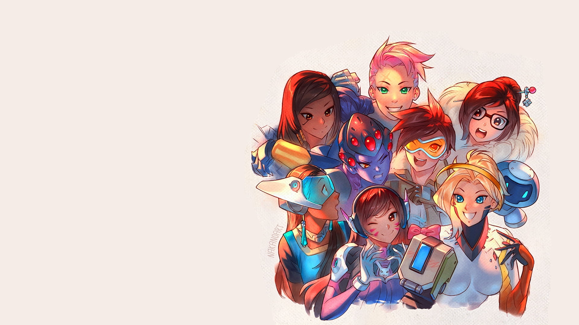 anime characters illustration, Overwatch, video games, digital art, D.Va (Overwatch)