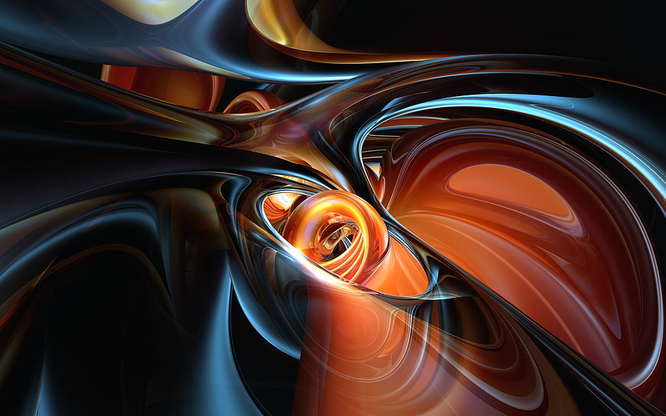 gray and orange desktop wallpaper HD wallpaper
