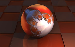 orange and silver ball