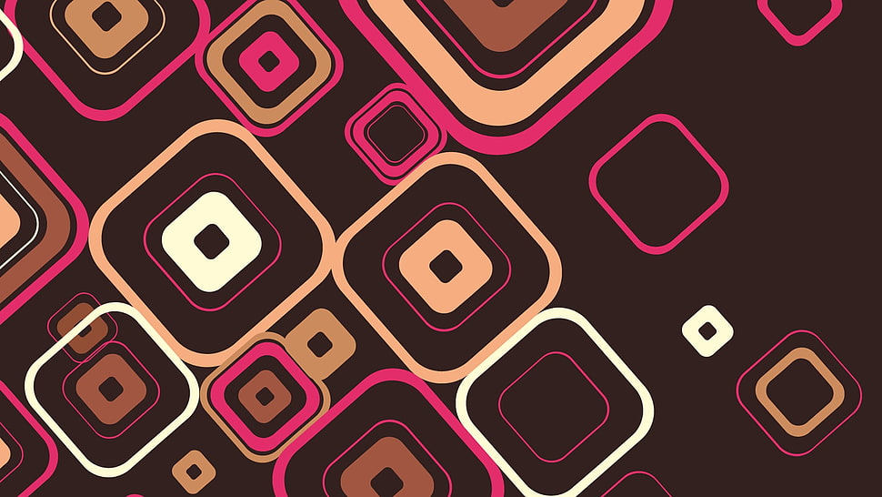brown and white box wallpaper, abstract, geometry, square, brown HD wallpaper