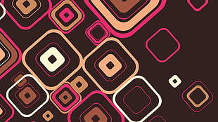 brown and white box wallpaper, abstract, geometry, square, brown