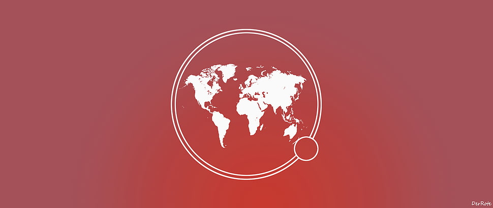 white earth map, world, Earth, red HD wallpaper
