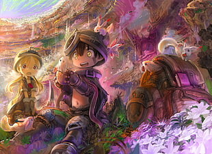 Made in Abyss digital wallpaper, Made in Abyss, Riko (Made in Abyss), Regu (Made in Abyss)
