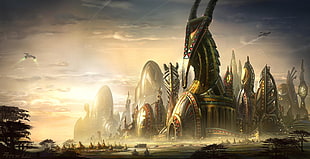 multicolored building, video games, StarCraft, Starcraft II, Legacy of the Void HD wallpaper