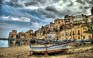 brown and white boat, Castellammare del Golfo, Italy, panoramas, sea