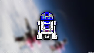 Star Wars BB-8 figure, R2-D2, Trixel, pixel art, robot