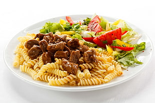 pasta with vegetable salad