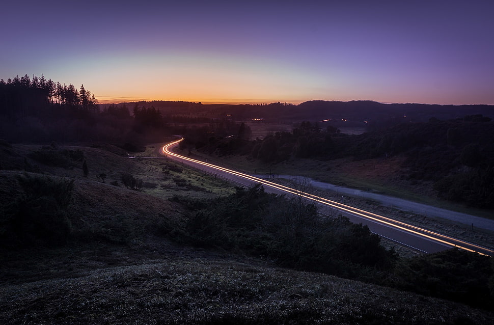 time-lapse photo of road, road HD wallpaper