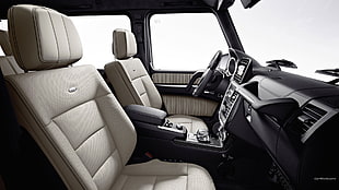 two gray vehicle seats, Mercedes G-Class, car, car interior, vehicle HD wallpaper