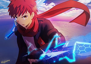 red-haired male anime character wallpaper, anime, Shirou Emiya, Fate/Stay Night, anime boys